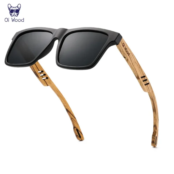 Oi Wood New High Quality Square Sunglasses For Men Polarized UV400 Fashion Sunglass Mirror Sport sun glasses Driving oculos - Image 3
