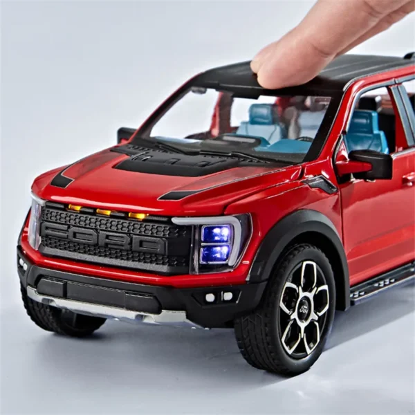 1:20 Ford Raptor F150 Pickup Alloy Truck Car Model Diecast Metal Off-road Vehicle Car Model Sound Light Simulation Kids Toy Gift - Image 4