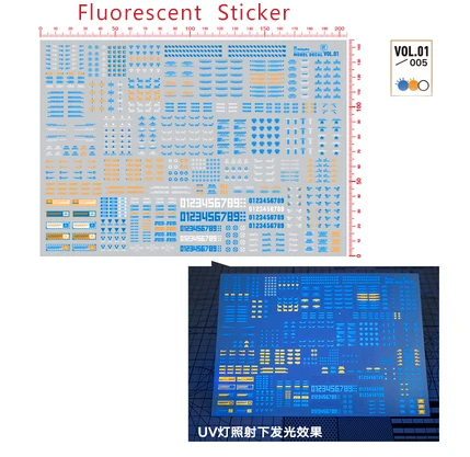 Model tool High-precision Universal Water Transfer Sticker Fluorescent Water Sticker Etching Sheet - Image 10
