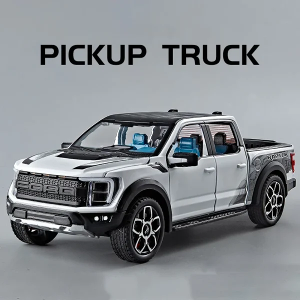 1:20 Ford Raptor F150 Pickup Alloy Truck Car Model Diecast Metal Off-road Vehicle Car Model Sound Light Simulation Kids Toy Gift - Image 6