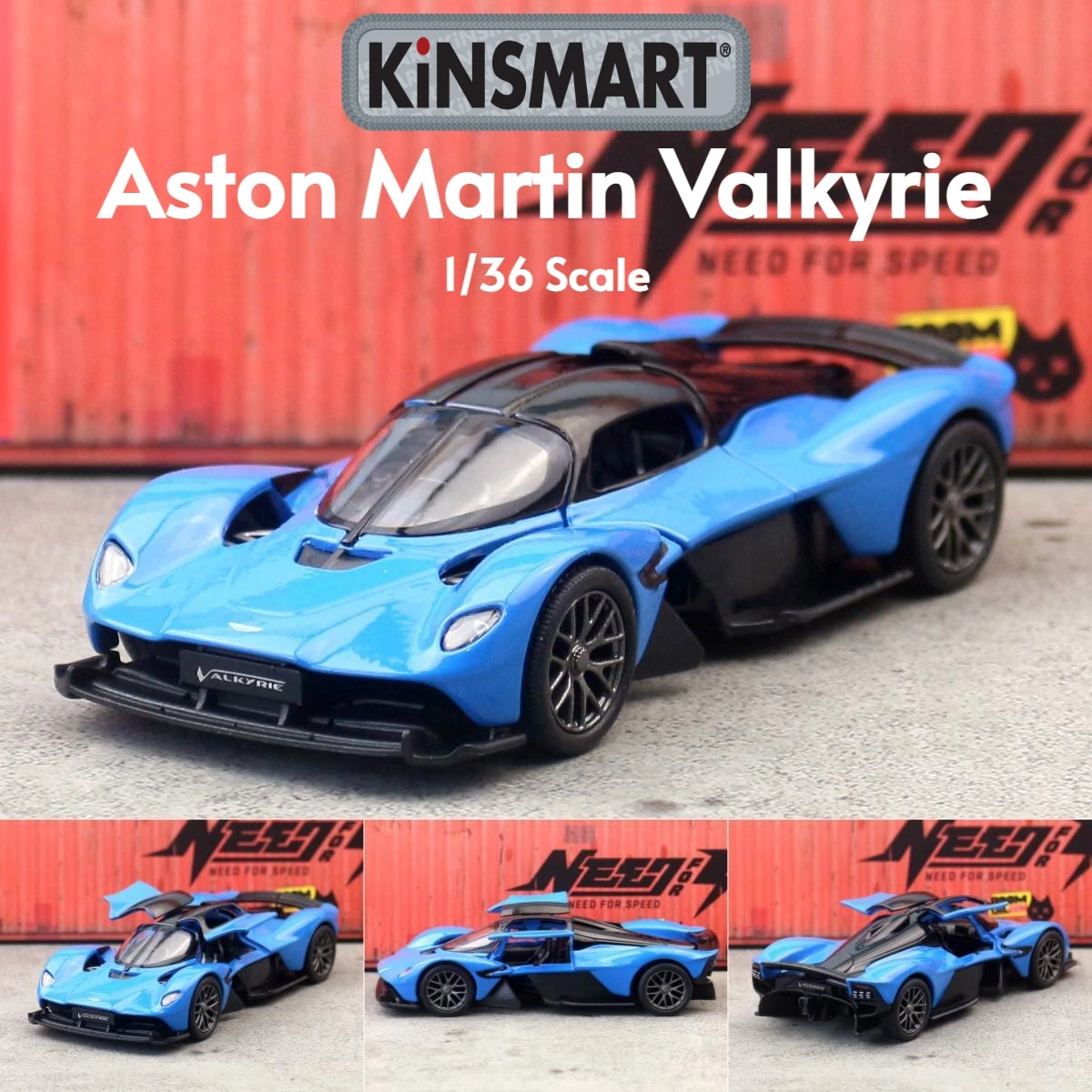 KiNSMART Toy Car Model 1/36 Aston Martin Valkyrie Diecast Alloy Miniature Pull Back Vehicle Collection Gift For Children Boy - Image 9