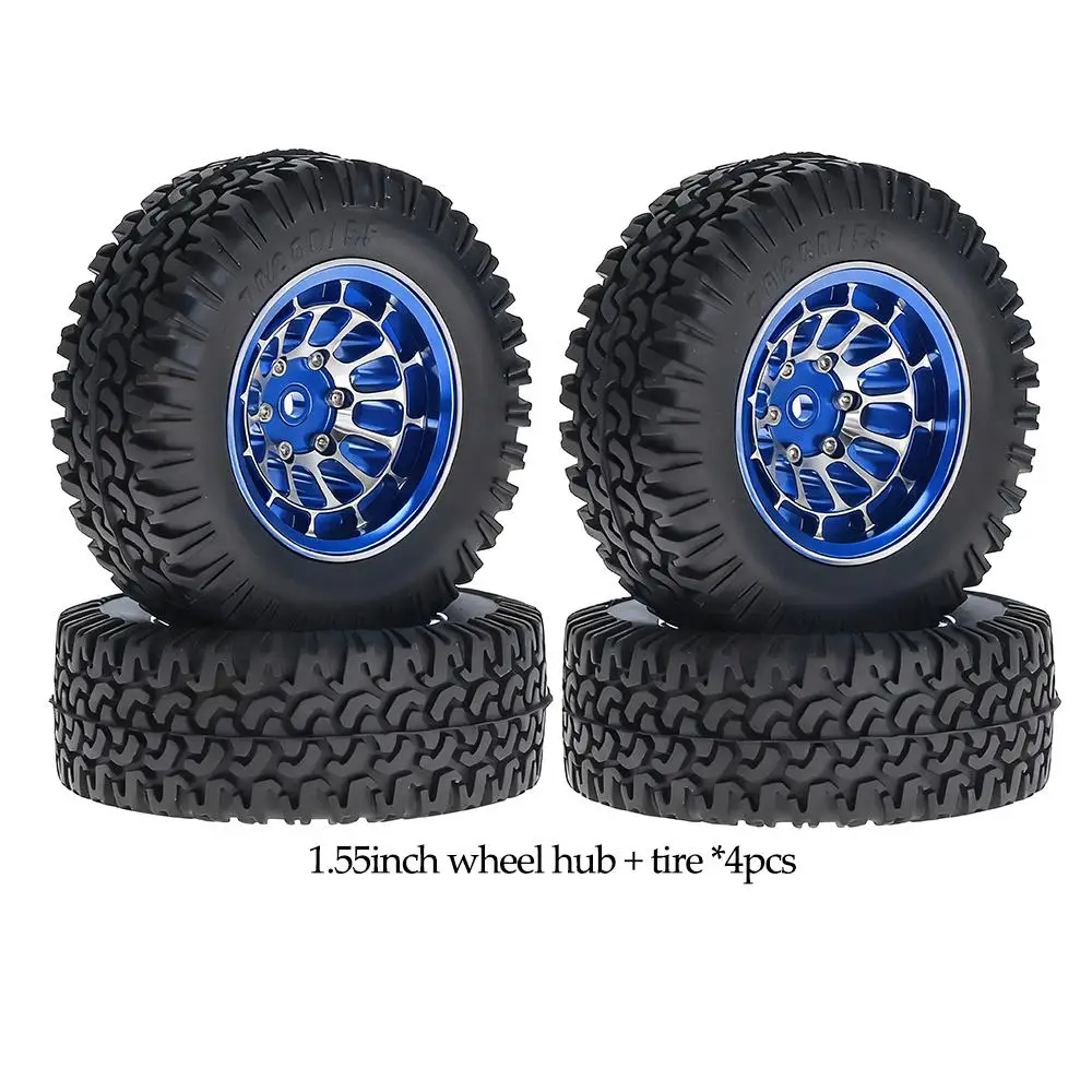 1.55-inch Metal Wheel Hub+rubber Tire For 1/10 Rc Rock Crawler Cars Axial 90069 D90 Cc01 Tf02 Lc70 MJX Rgt Rc4wd - Image 7