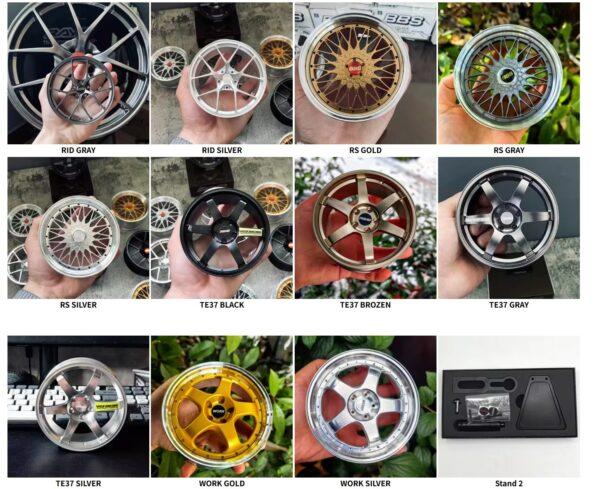Diecast Car Model Metal Forged BBS RAYS Assemble Refitting Wheel Hub Creative Desktop Display - Image 5