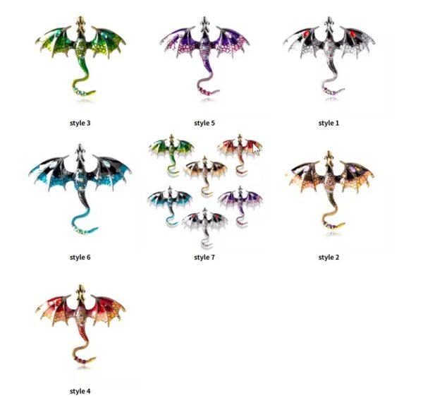 Hot Selling Fashion Cartoon Dragon Inset Crystal Enamel Pin Creative Lapel Metal Brooch Badge Jewelry Friends Gift Wholesale - Image 9