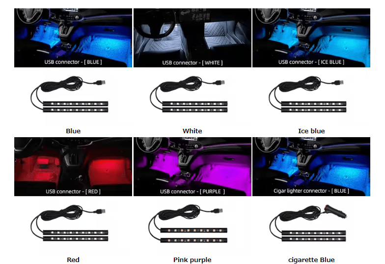New LED Car Interior Ambient Foot Strip Light Kit Backlight 5V USB Auto Decorative Atmosphere Neon Lamp Vehicle Accessories - Image 6