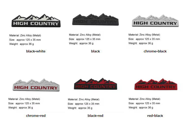 For SUV Off Road HIGH COUNTRY Snow Mountain car Hood Fender trunk Rear Decal Emblem Badge Sticker - Image 5