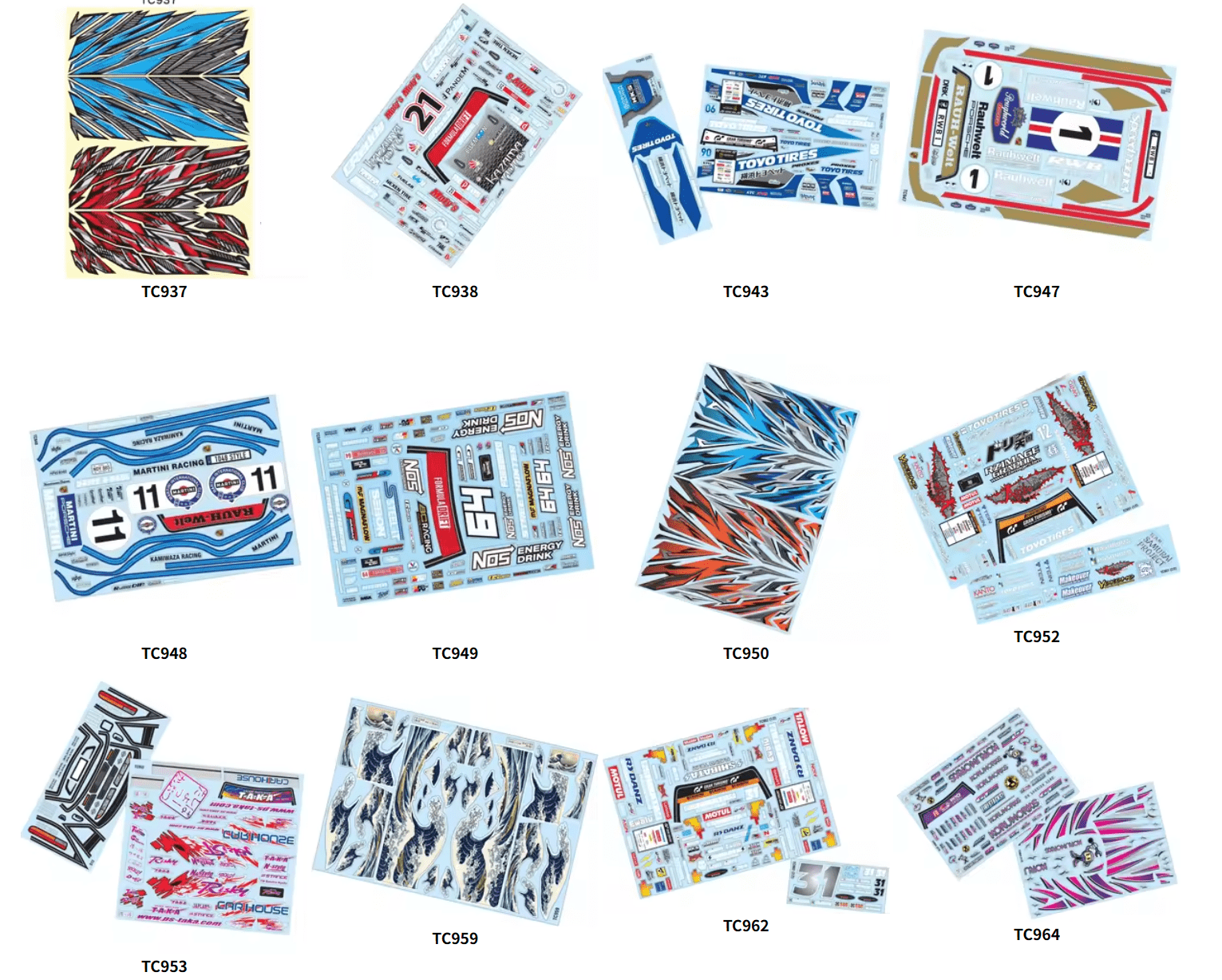 Scale 1:10 Drift Sticker On-Road Car shell diy Decals RC Toys Body Badge - Image 5