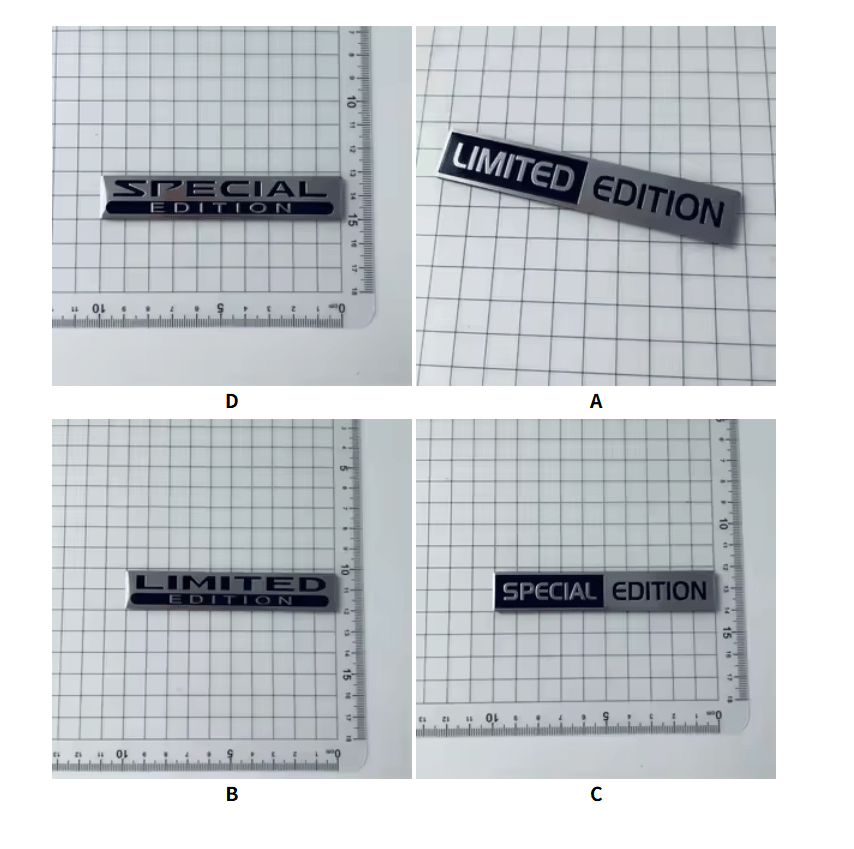 3D Metal Aluminium Silver Black Logo LIMITED EDITION Emblem Car Fender Badge Trunk Decal LIMITED EDITION Stikcer Accessories - Image 5