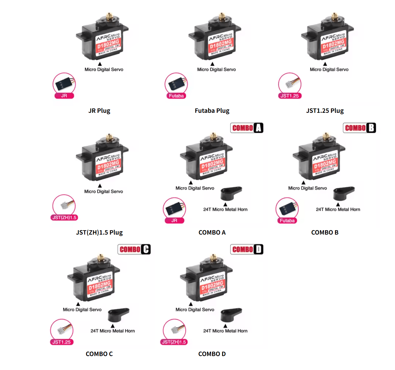 AFRC D1802MG Micro Digital Servo 5g Metal Gear 0.070 Fast Coreless Motor for 1/28 RC Car Airplanes Parts and Accessories DIY - Image 5