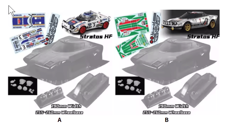 1/10 Stratos HF RC Body Rally PC Shell 190mm Width 260mm Wheelbase 3D Lampshade No Painted Body RC Hsp Hpi Trax Tamiya LC - Image 5