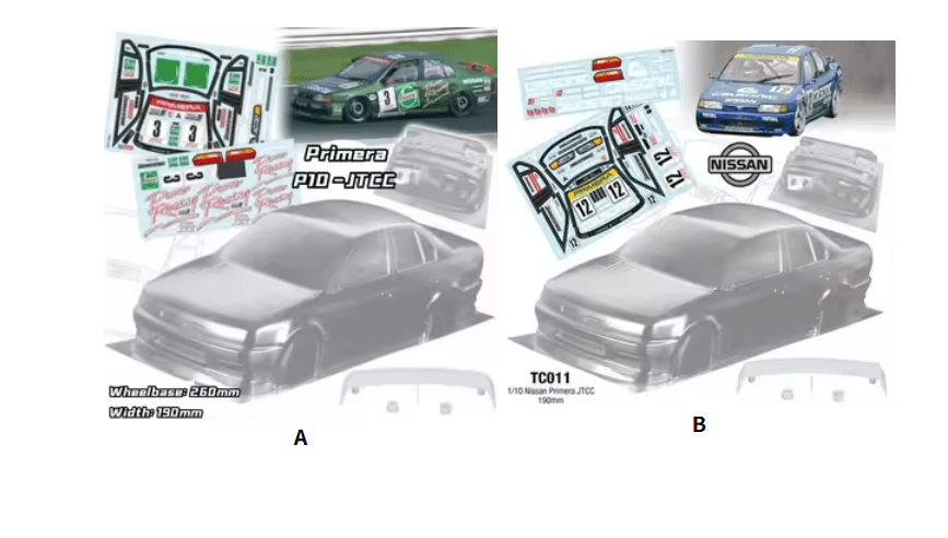 1/10 Primer P10 JTCC drift RC PC body shell lampshade 190mm width Transparent drift body shell for RC hsp hpi trax Tamiya - Image 5