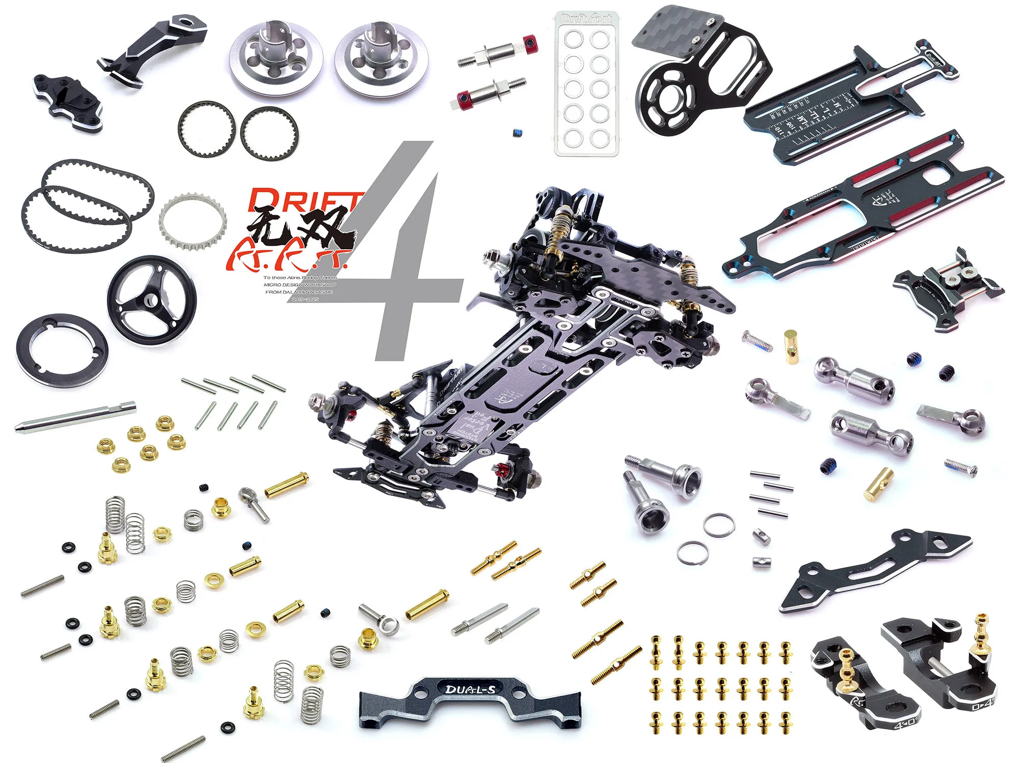 99140-DriftART4: 99140 DriftART4 1/24 1/28 Factory Assembled Chassis Mini RWD Drift Chassis (Without electronic) - Image 2