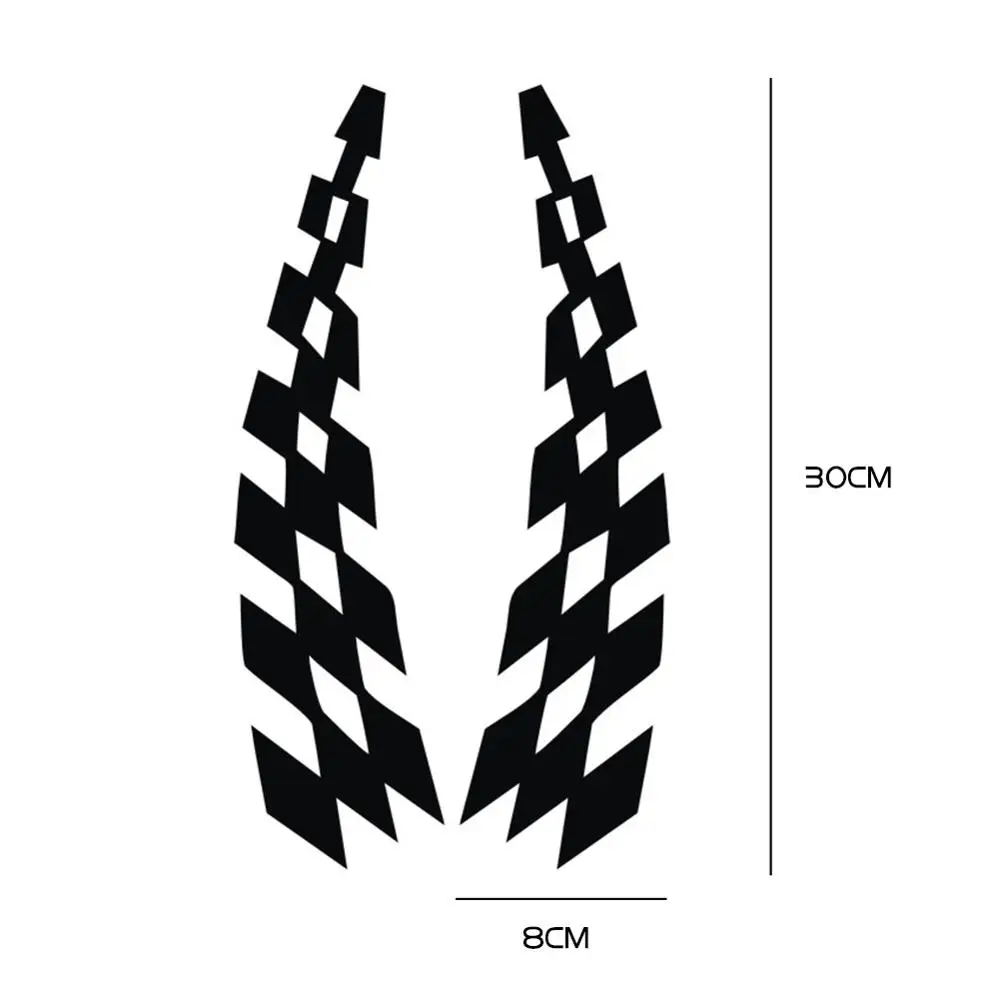 2PCS Universal Racing Stickers Vehicle Car Decals Wheel Eyebrow Checkered Flags Safety Reflector Vinyl Stickers Prevention Decor - Image 6