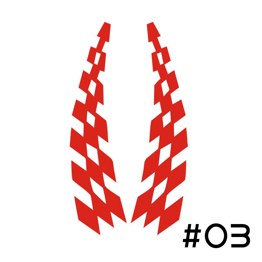 2PCS Universal Racing Stickers Vehicle Car Decals Wheel Eyebrow Checkered Flags Safety Reflector Vinyl Stickers Prevention Decor - Image 9