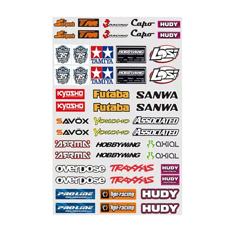 1/10/12/16/18/24 RC Car Motor Bike Bicycle Decal Stickers Label Painting Upgrade Parts - Image 8
