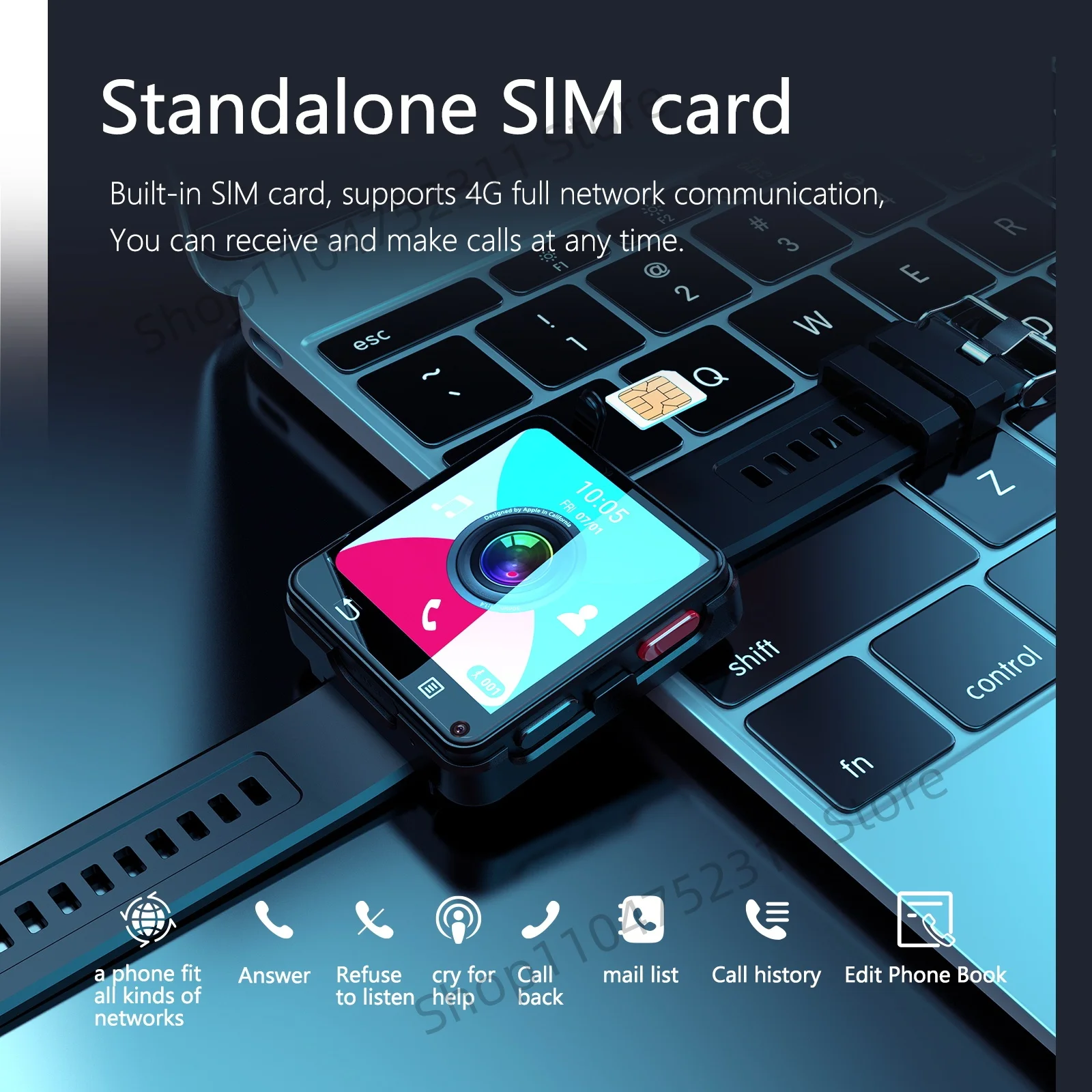   3GB-32GB  New 4G Smart Watch Android 11.0 OS Smartwatch 2.64 inch Large Screen 480*480 MTK6761 500W Dual Camera 1200mAH Battery Wifi GPS - Image 4