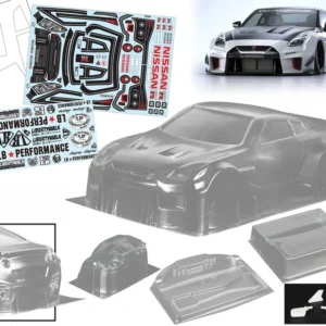 clear-body-sets: TC330 1/10 LB GTR R35-RR Drift Wide Body  200mm  with Light Buckles/rear wing