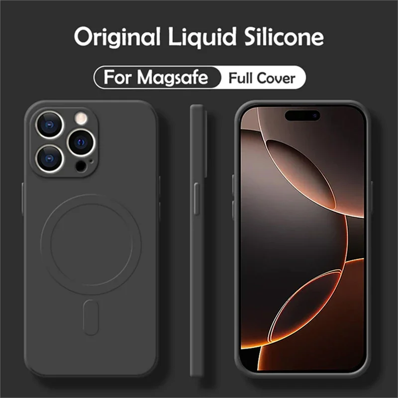 Luxury Liquid Silicone For Magsafe Phone Case For iPhone 17 Air 16 17 Pro Max  Magnetic Wireless Charging Cover - Image 8