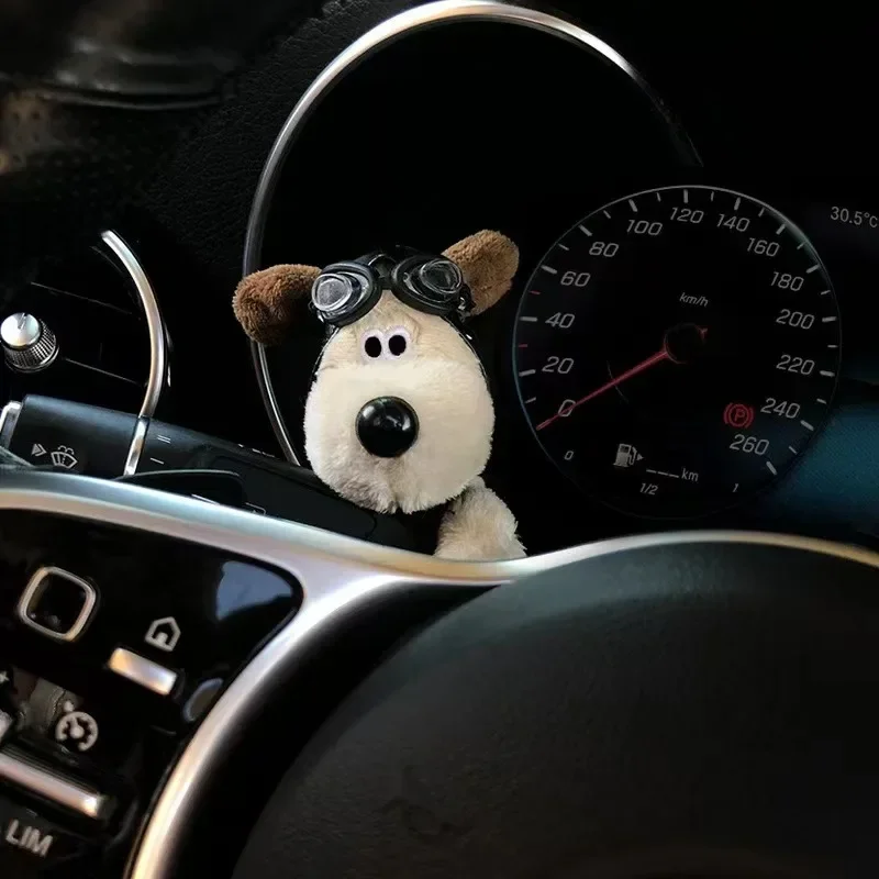 14cm-1pc-dog: Plush Puppy Clutch Decoration Car Wiper Turn Signal Switch Decoration Cute Dog Car Wiper Doll Interior Accessories - Image 3