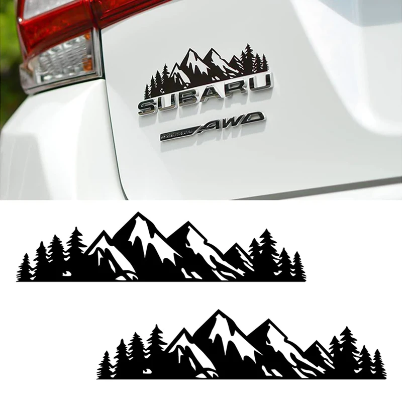2pcs Mountain Tree car body decoration stickers vinyl waterproof stickers car truck trunk bumper decoration stickers