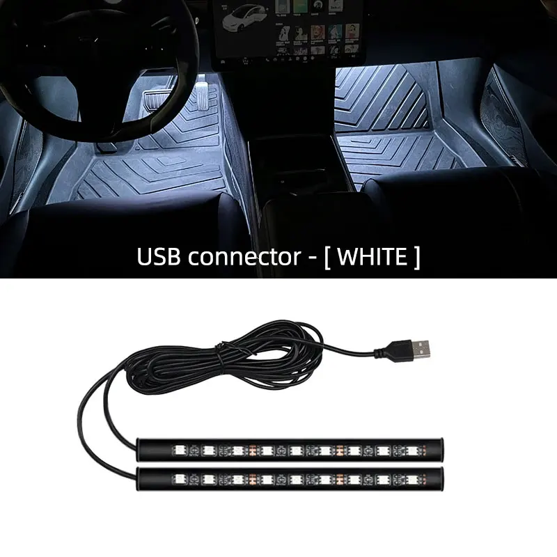New LED Car Interior Ambient Foot Strip Light Kit Backlight 5V USB Auto Decorative Atmosphere Neon Lamp Vehicle Accessories - Image 10