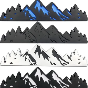 7 Inch Snow Mountain Tree Emblem  Trunk Tailgate Mountains Graphic Badge fits for Car Truck Racing SUV Pickup RV