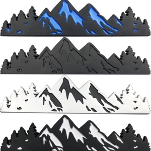 7 Inch Snow Mountain Tree Emblem  Trunk Tailgate Mountains Graphic Badge fits for Car Truck Racing SUV Pickup RV