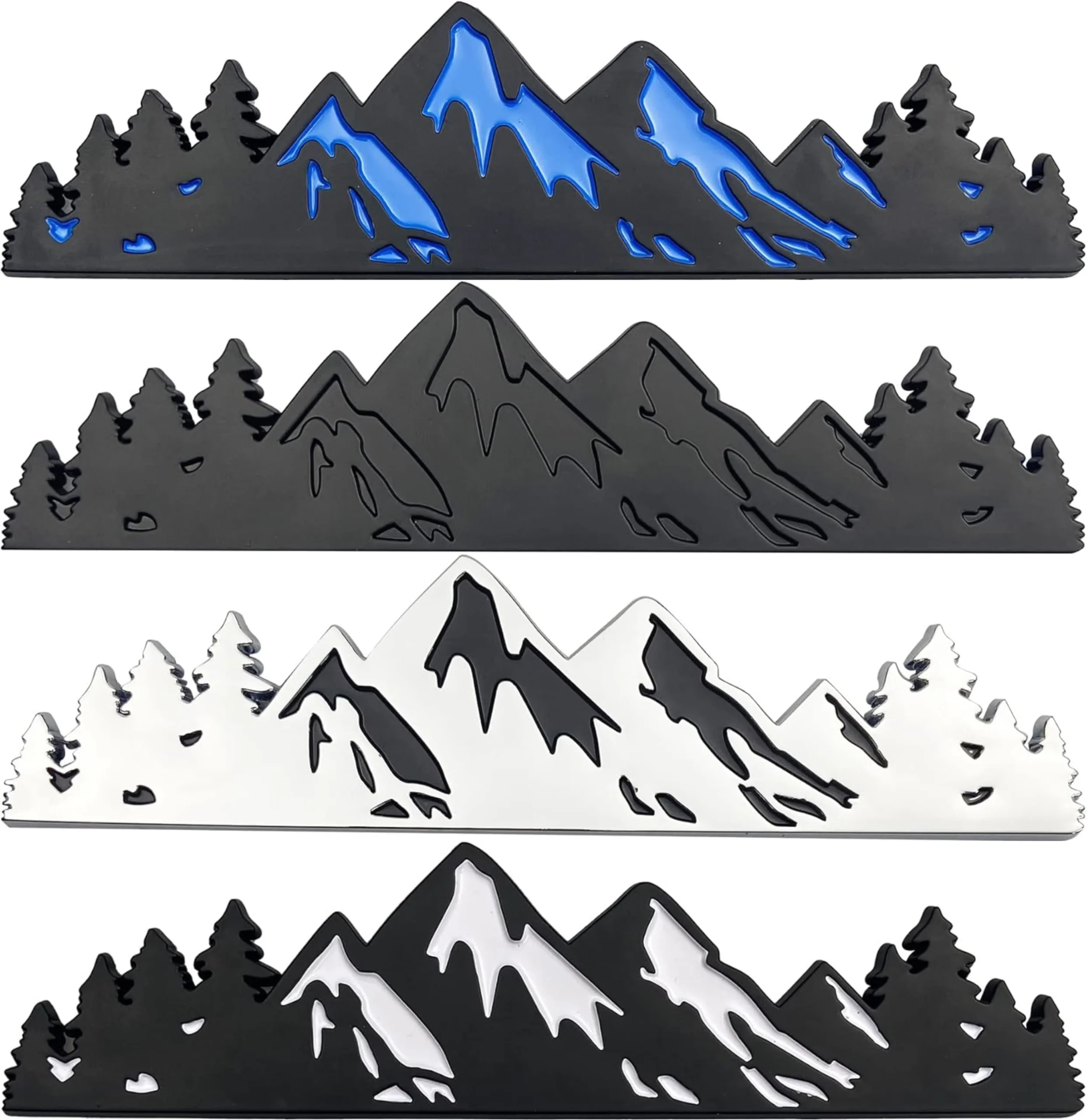 7 Inch Snow Mountain Tree Emblem Trunk Tailgate Mountains Graphic Badge fits for Car Truck Racing SUV Pickup RV