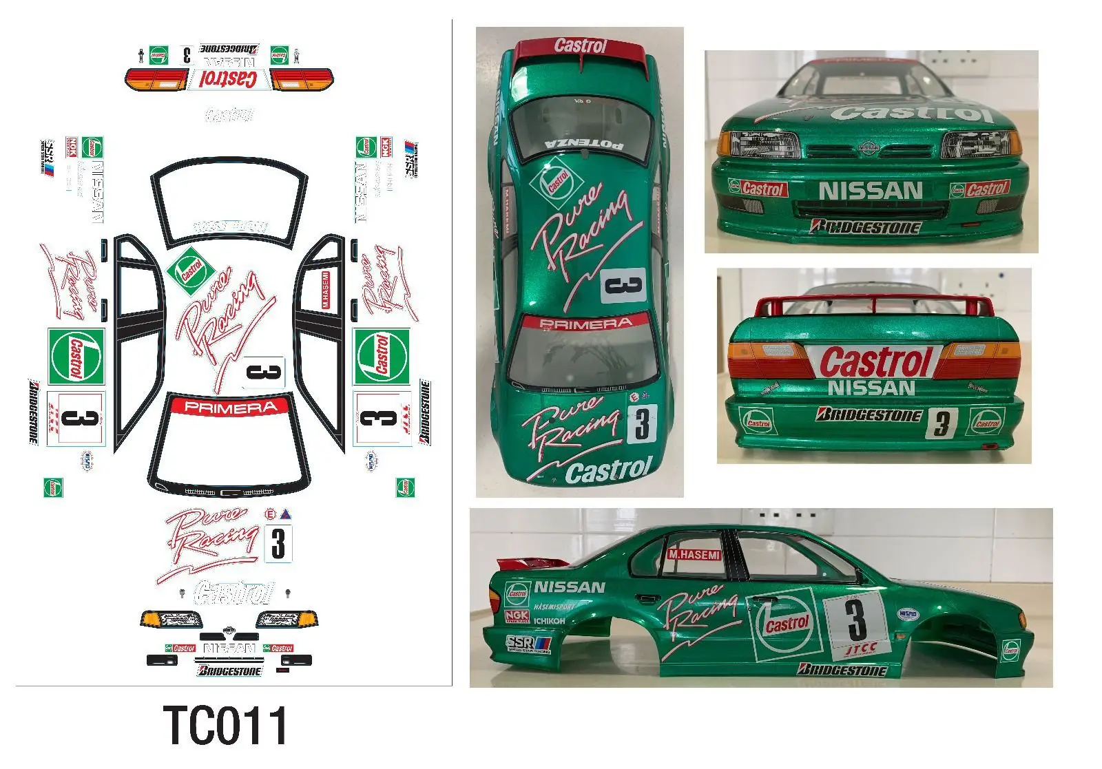 1/10 Primer P10 JTCC drift RC PC body shell lampshade 190mm width Transparent drift body shell for RC hsp hpi trax Tamiya - Image 3
