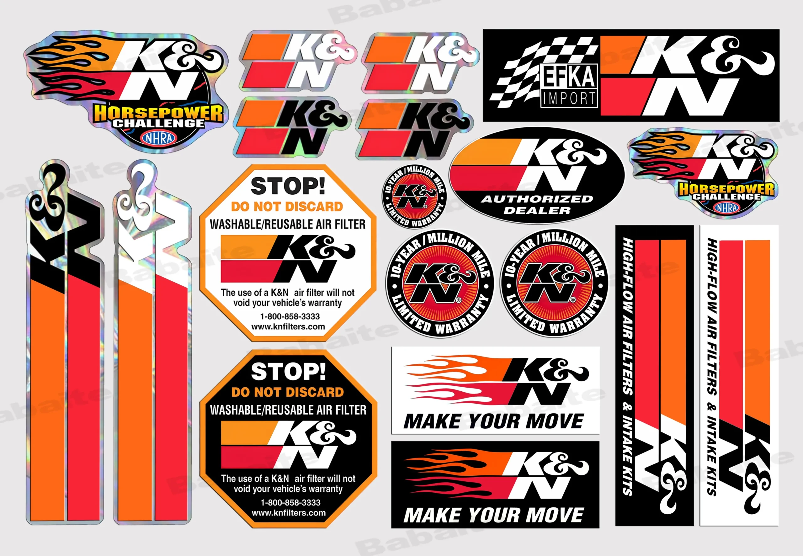 30x40-cm K & N Personality Stickers Moto Sticker Auto Body Bumper Windows Motorcycle Laptop Walls Vinyl Decal Car Tuning Accessories - Image 8