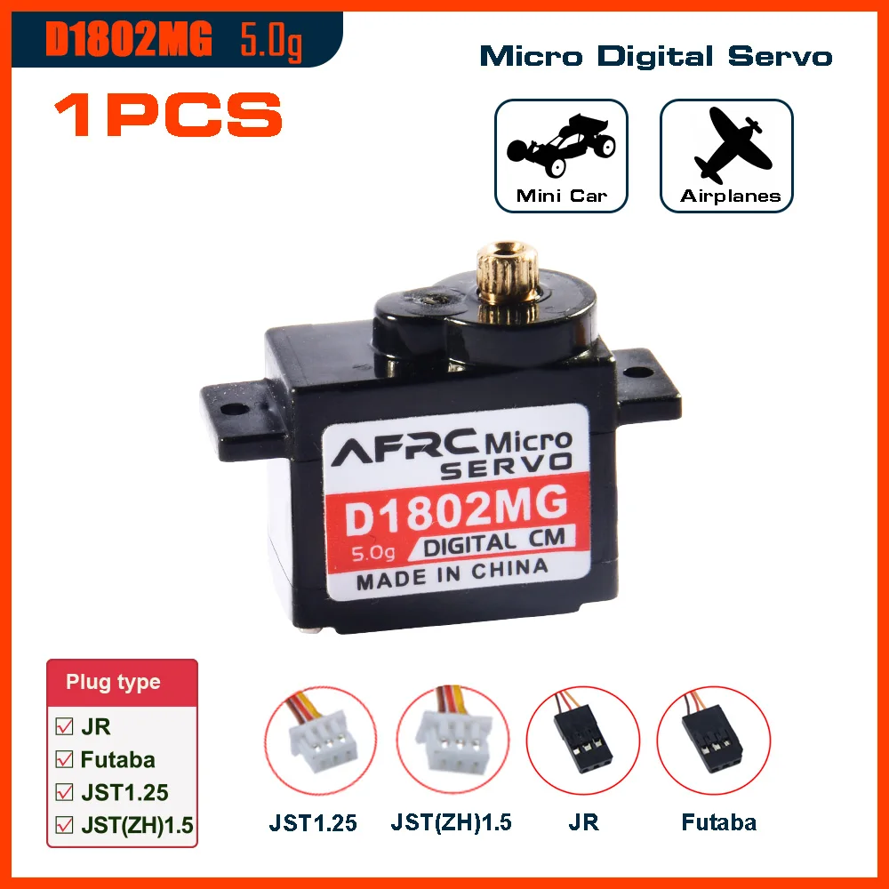 AFRC D1802MG Micro Digital Servo 5g Metal Gear 0.070 Fast Coreless Motor for 1/28 RC Car Airplanes Parts and Accessories DIY