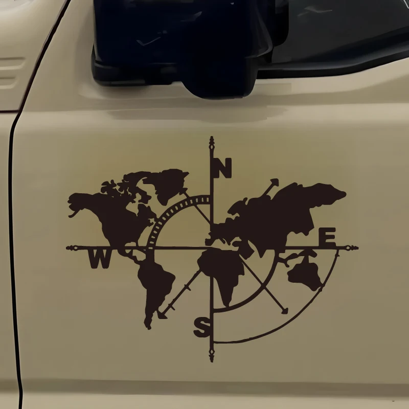 Compass World Map Art Decals Outdoor adventure designs outdoor adventure stickers nature themed decorations durable vinyl - Image 2