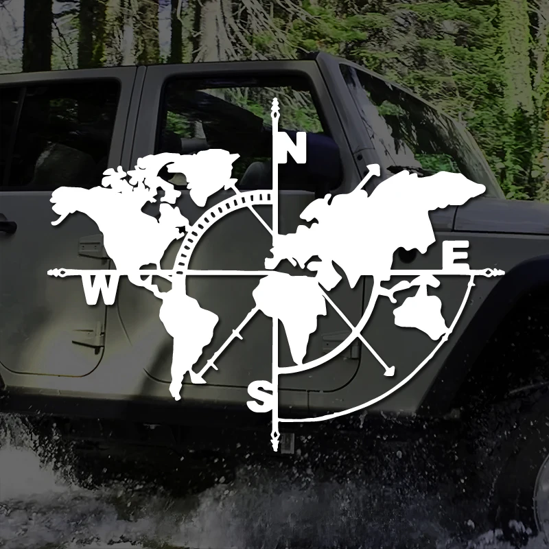 Compass World Map Art Decals Outdoor adventure designs outdoor adventure stickers nature themed decorations durable vinyl