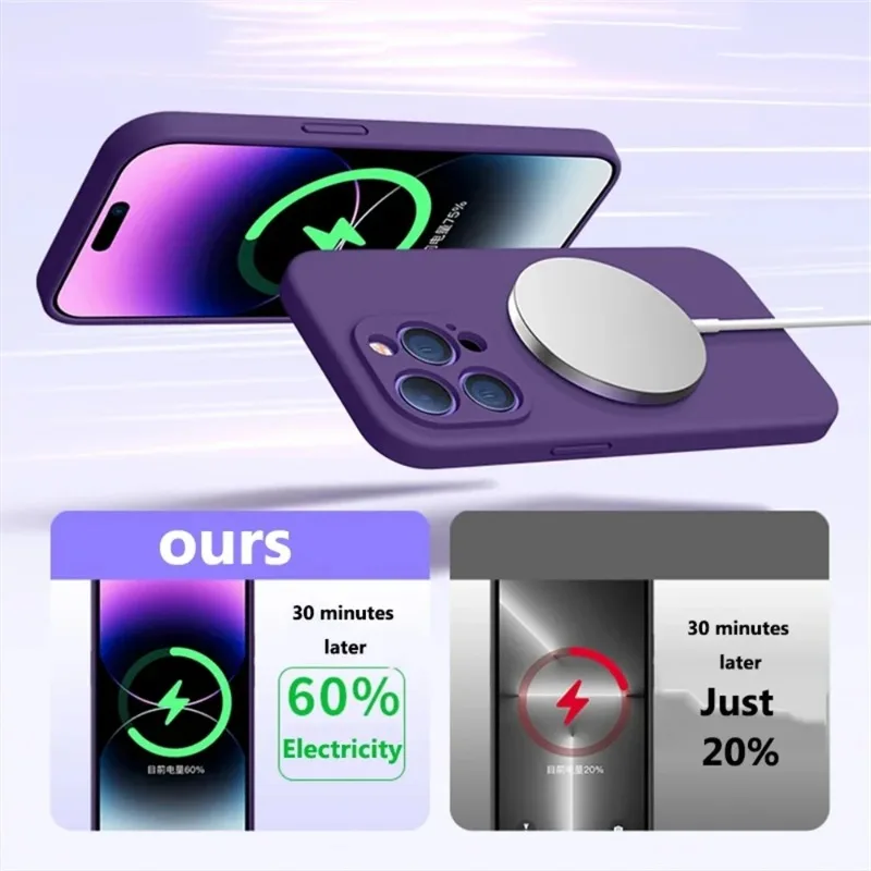 Luxury Liquid Silicone For Magsafe Phone Case For iPhone 17 Air 16 17 Pro Max  Magnetic Wireless Charging Cover - Image 7