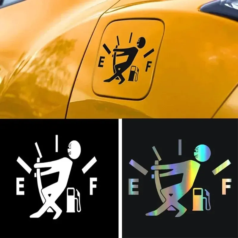 Funny Car Stickers Pull Fuel Tank Pointer Reflective Vinyl Sticker High Gas Decal Fuel Gage Empty Stickers Decal Auto Exterior - Image 2