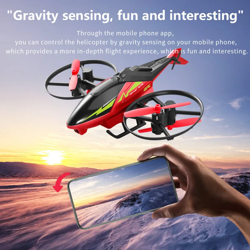 color red 4DRC Mini M3 4.5CH RC Helicopter 2.4G 3D Aerobatics Altitude Hold Helicopter with Camera Remote Control drone Toys with Blue/Red - Image 3