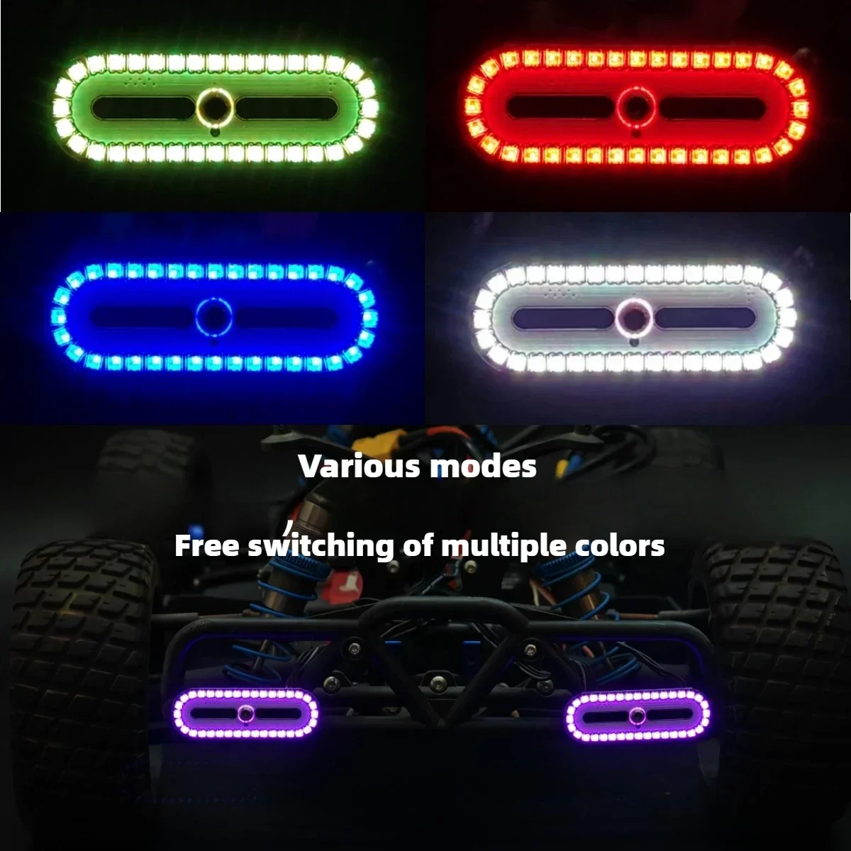 RC Taillight Multi-function Pilot Light Brake Linkage Remote Control Car Universal Modification Upgrade Switchable Mode Tailligh - Image 2