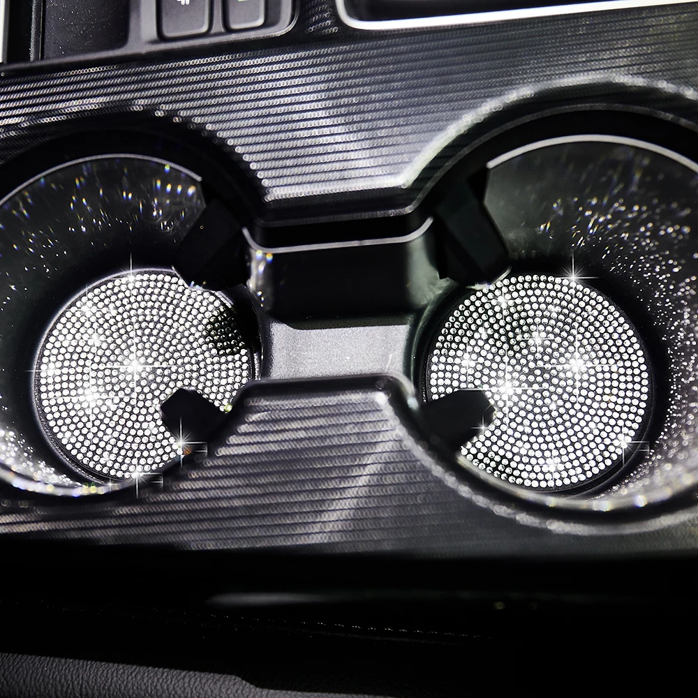 2pcs Imitation Diamond Fashion Car Cup Cushion Bling Car Cup Holder Coaster Anti-slip Popular and fashionable coasters - Image 8