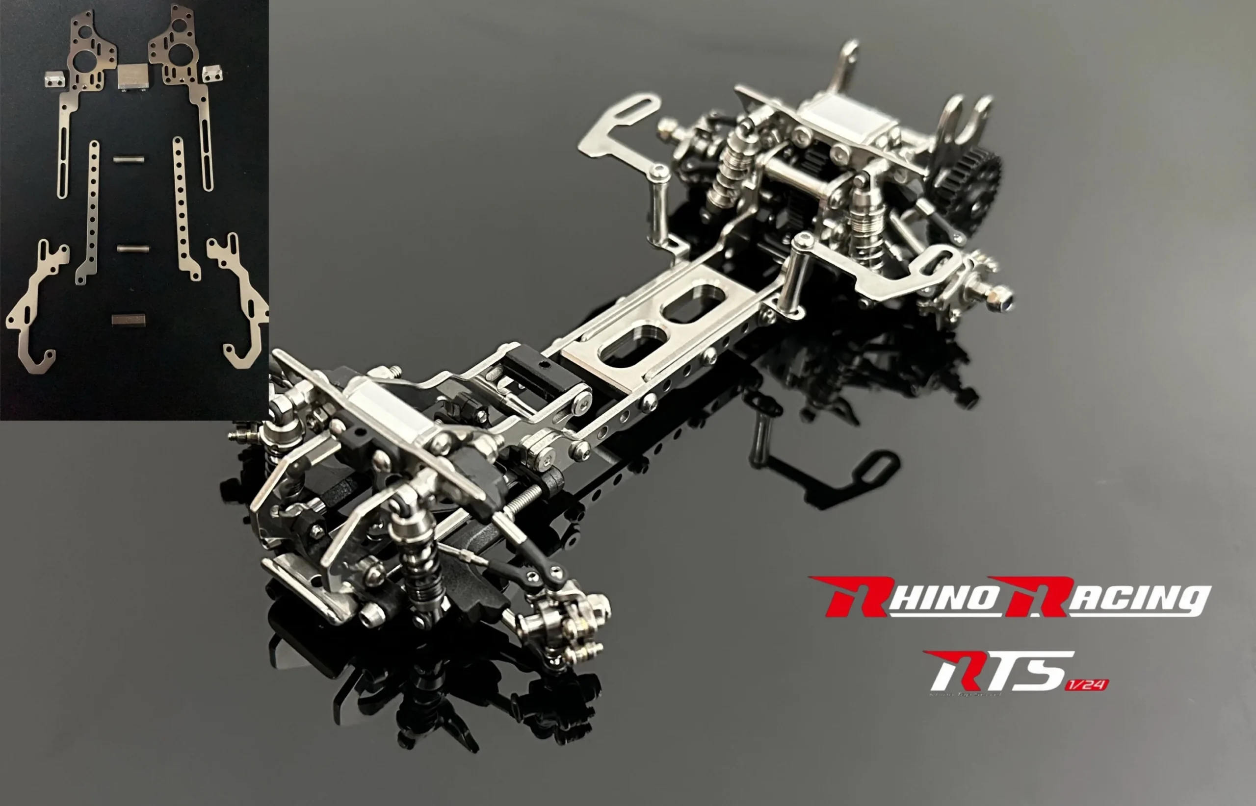 RTS V0 1/24 RWD DRIFT CHASSIS KIT - FULLY ASSEMBLED RHINO RACING RTS-2401-0 - Image 4