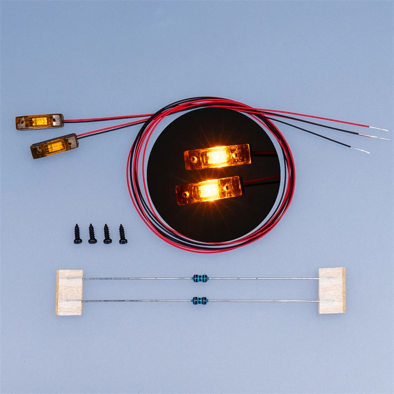 Width Indicator Light Front Face Grille Spotlight Outline Light Trawler Truck CBD-05 For 1/14 Tamiya RC Romote Control Toy Model - Image 7