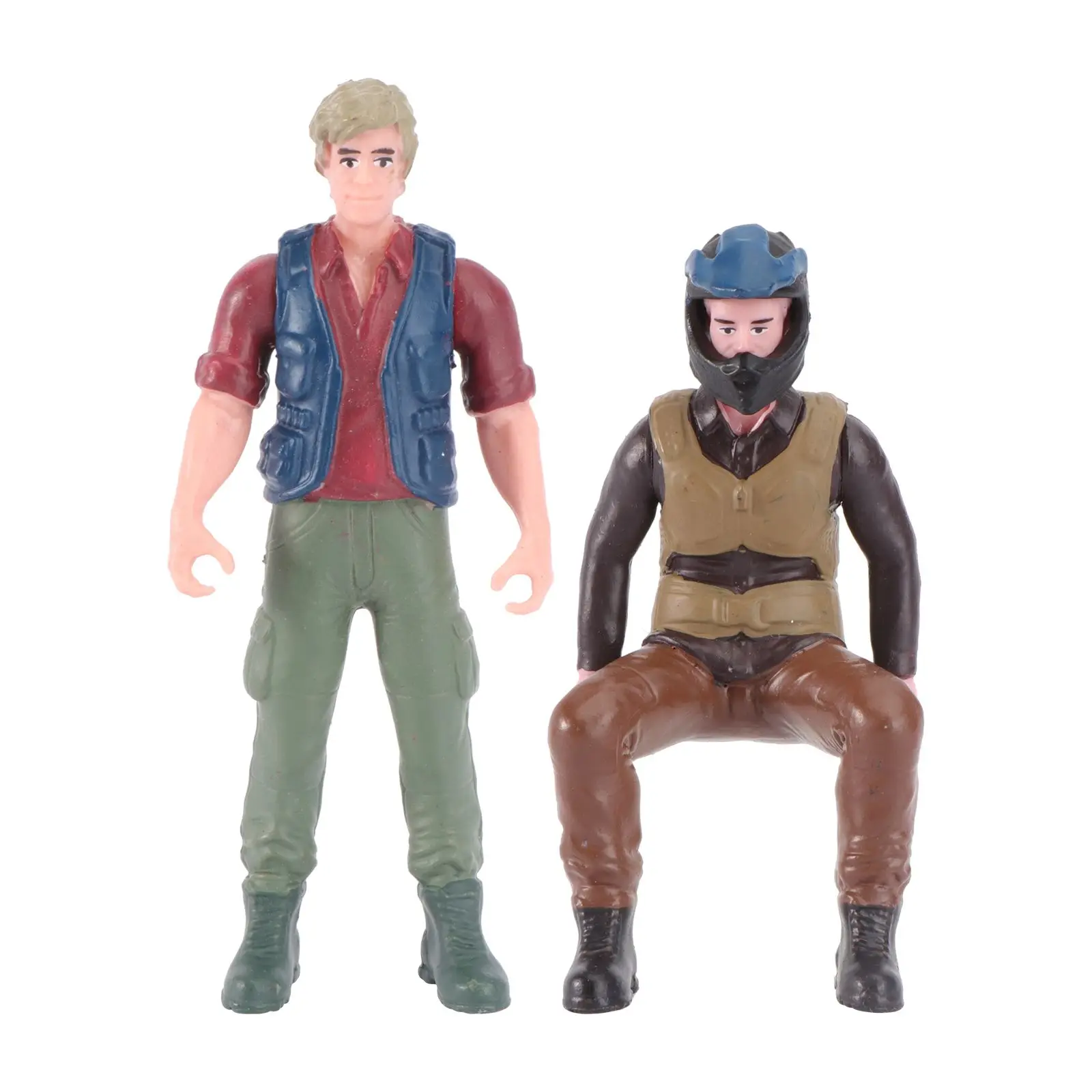2 Pcs Premium PVC Driver Figure Collectibles Motorcyclist Models Educational Puzzle Toys Desktop Adornments Waterproof
