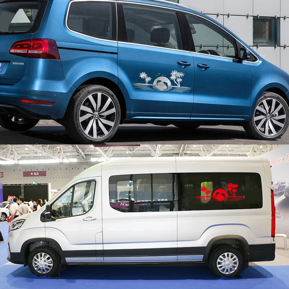 Car Stickers For Van Camper Horsebox Caravan RV Cargo Graphics Dolphins Swimming Styling Decor Decal Auto Tuning Accessories - Image 4