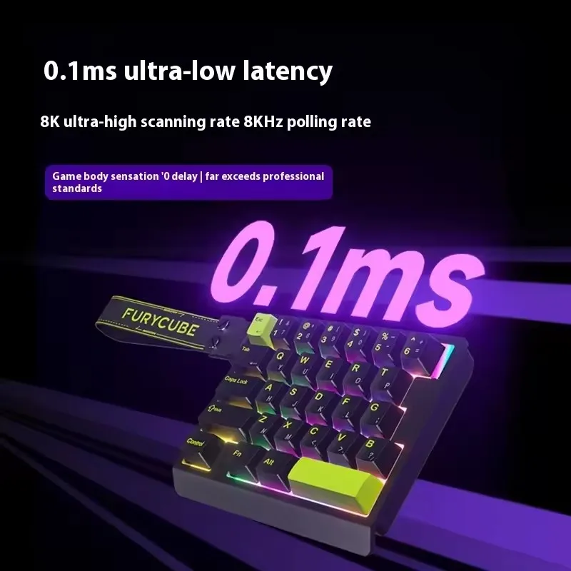 FURYCUBE M30HE Magnetic Switch Mechanical Keyboard Single-handed Wired 0.1ms 0.01mm RT 8K Custom RGB Hot Swap E-sports Gaming - Image 3