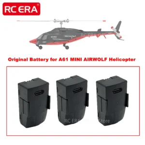3PCS RC ERA Original 3.7V LiPo Battery for A61 Mini Airwolf RC Helicopter