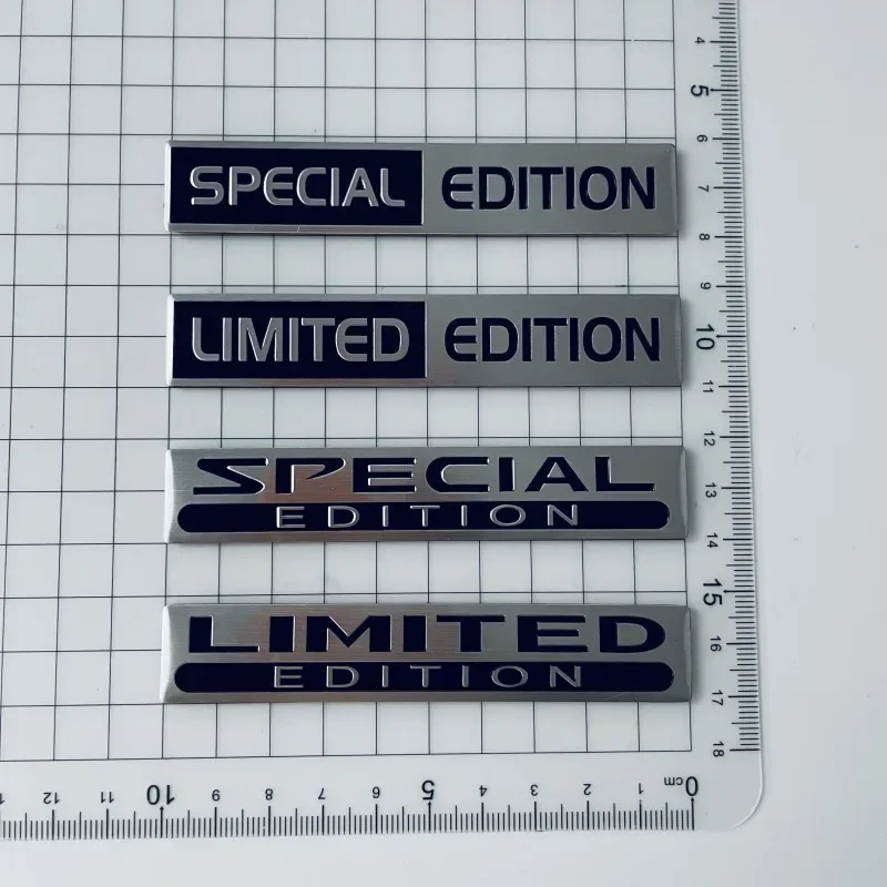 3D Metal Aluminium Silver Black Logo LIMITED EDITION Emblem Car Fender Badge Trunk Decal LIMITED EDITION Stikcer Accessories - Image 4