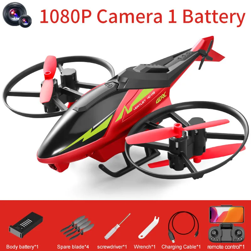 color red 4DRC Mini M3 4.5CH RC Helicopter 2.4G 3D Aerobatics Altitude Hold Helicopter with Camera Remote Control drone Toys with Blue/Red - Image 5