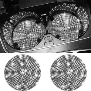 2pcs Imitation Diamond Fashion Car Cup Cushion Bling Car Cup Holder Coaster Anti-slip Popular and fashionable coasters