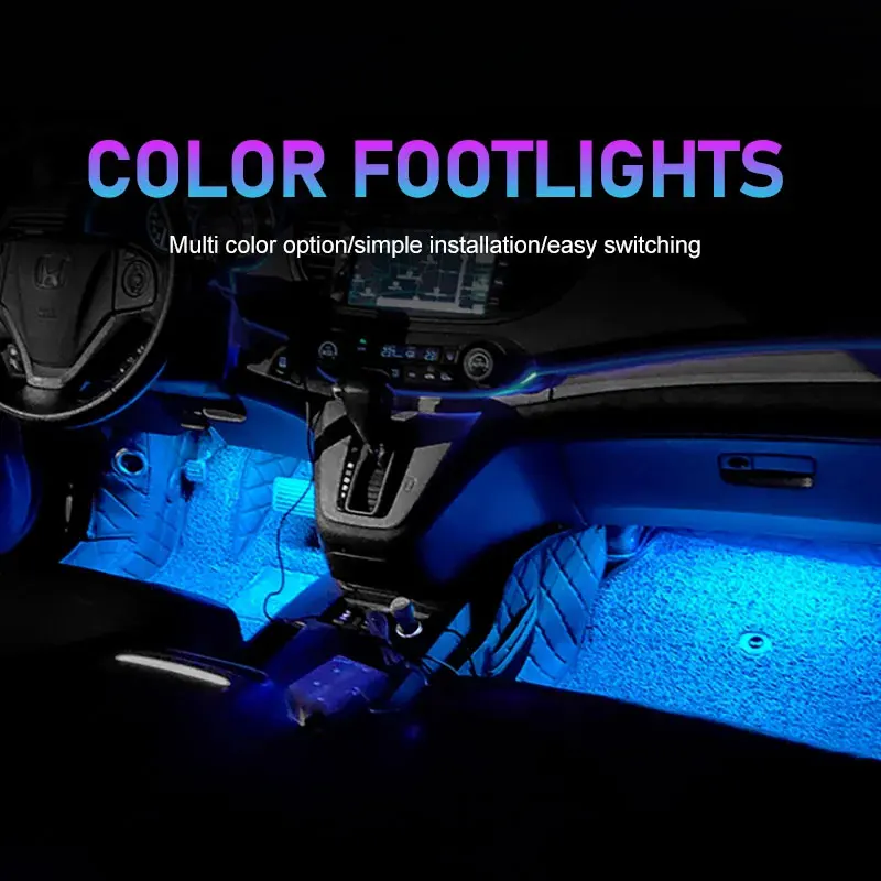 New LED Car Interior Ambient Foot Strip Light Kit Backlight 5V USB Auto Decorative Atmosphere Neon Lamp Vehicle Accessories - Image 3