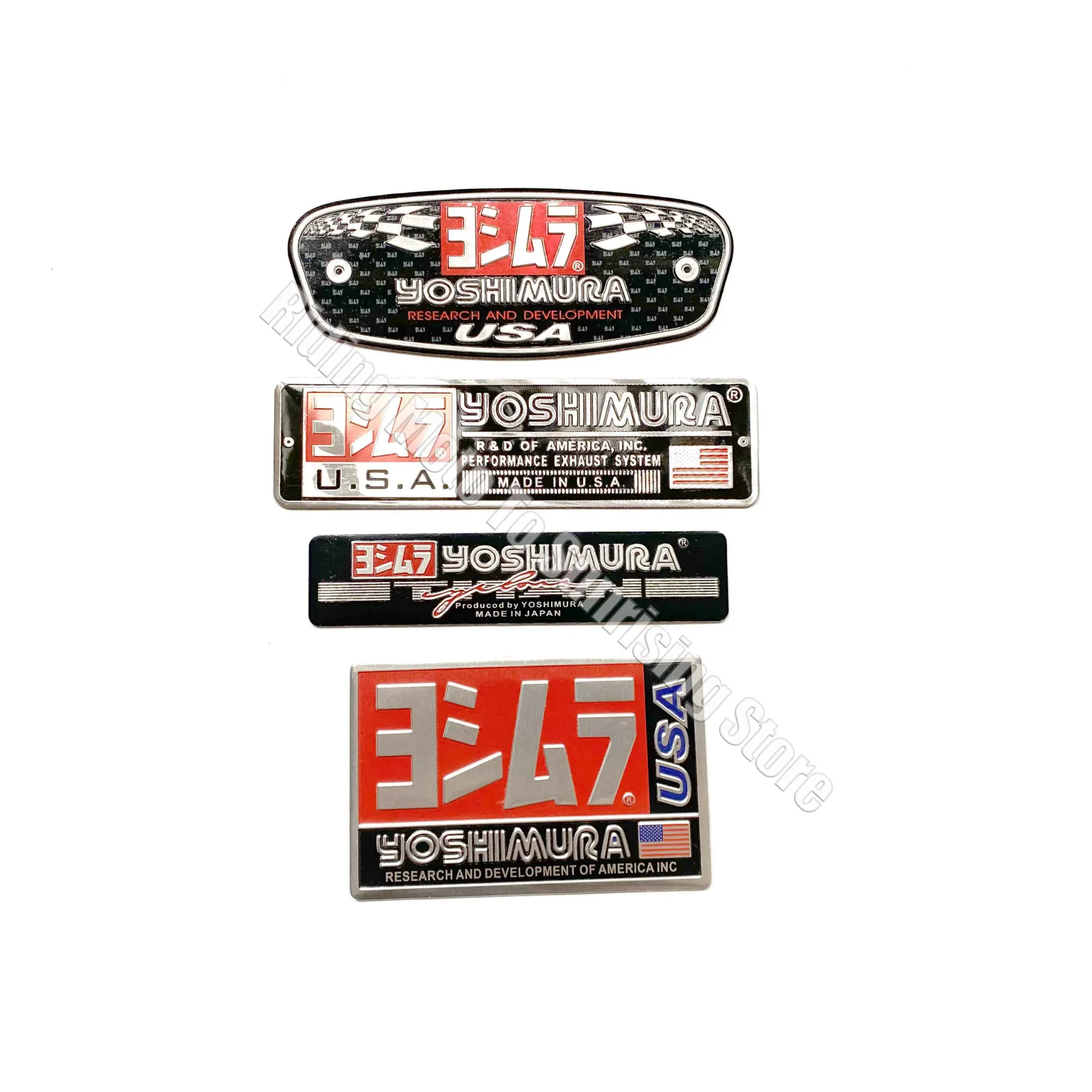 3D Aluminum Alloy Motocycle Yoshimura Exhaust Pipe Logo Sticker High Temperature Resistance Waterproof Moto Exhaust Pipe Decal - Image 3