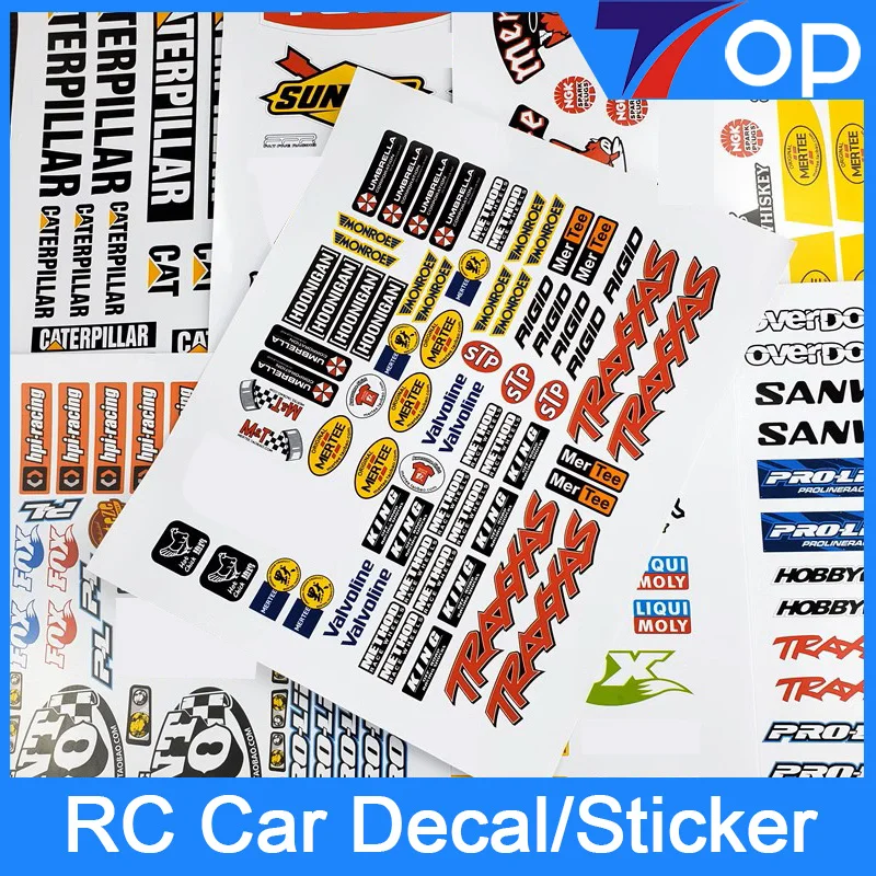 1/10/12/16/18/24 RC Car Motor Bike Bicycle Decal Stickers Label Painting Upgrade Parts